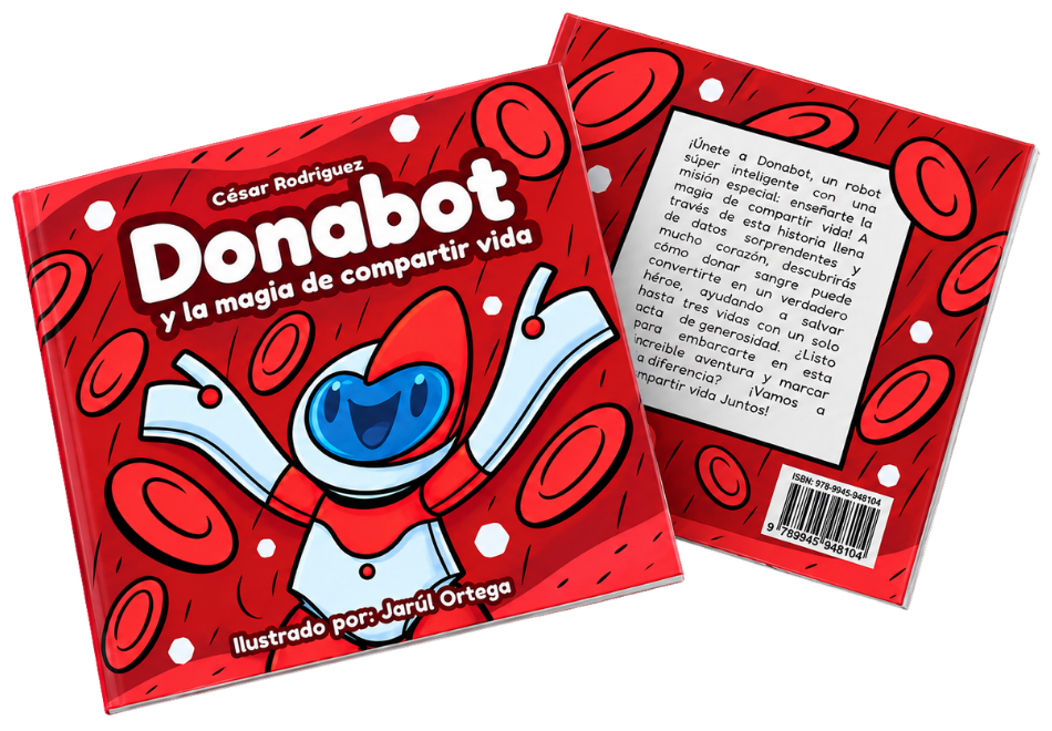Libro DonaBot sobre la cultura de donación para niños